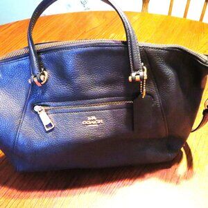 Coach Purse Leather Navy Blue Handbag Crossbody with Straps